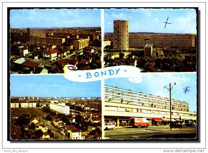 93 BONDY, Multivues, CPSM 10x15, Ed Photogravure Raymon, Dos Vierge, Années 70 - Bondy