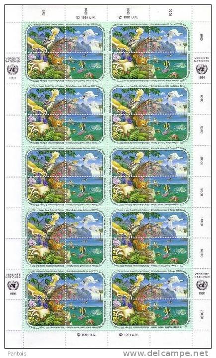 1991 Feuille Sheet For A Better Environment Pour Un Environement Meilleur YT 118-121 ** Voir Aussi New York Et Geneve - Unused Stamps