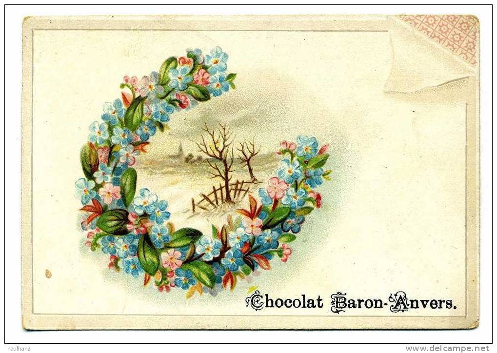 CHROMO CHOCOLAT BARON ANVERS / ANTWERPEN BELGIUM TRADE CARD CHOCOLAT 1900 - PAYSAGE / LANDSCAPE  - FLEURS - FLEUR - Other & Unclassified