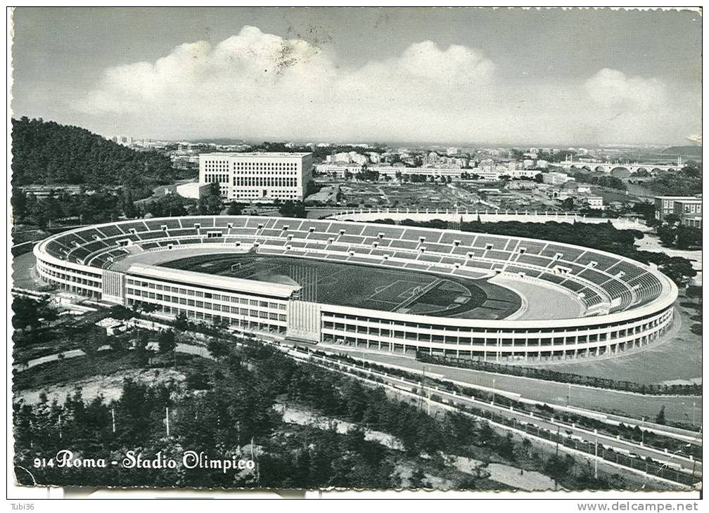 ROMA - STADIO OLIMPICO -  B/N VIAGGIATA 1960 - - Estadios E Instalaciones Deportivas
