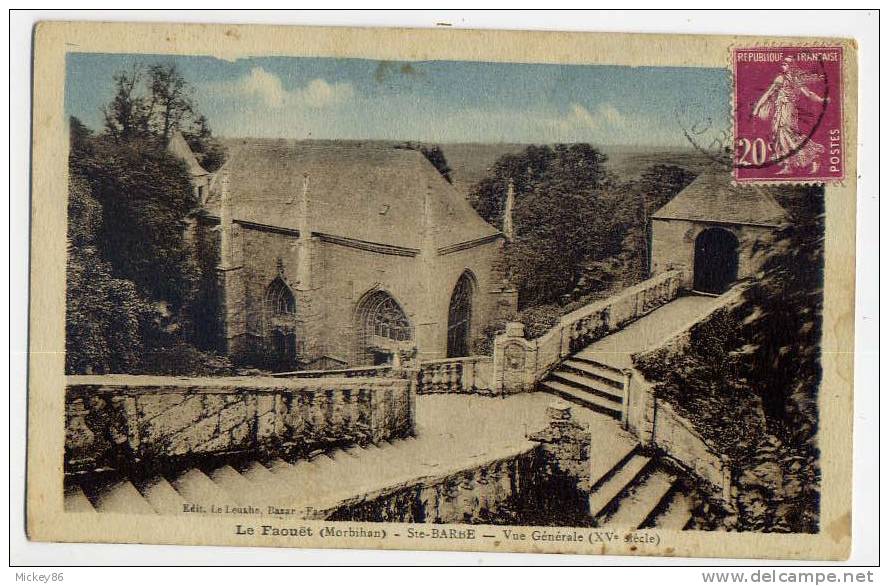 Le Faouet--1937--Ste Barbe--Vue Générale (carte Colorisée)  éd Le Leuche  Bazar - Le Faouet