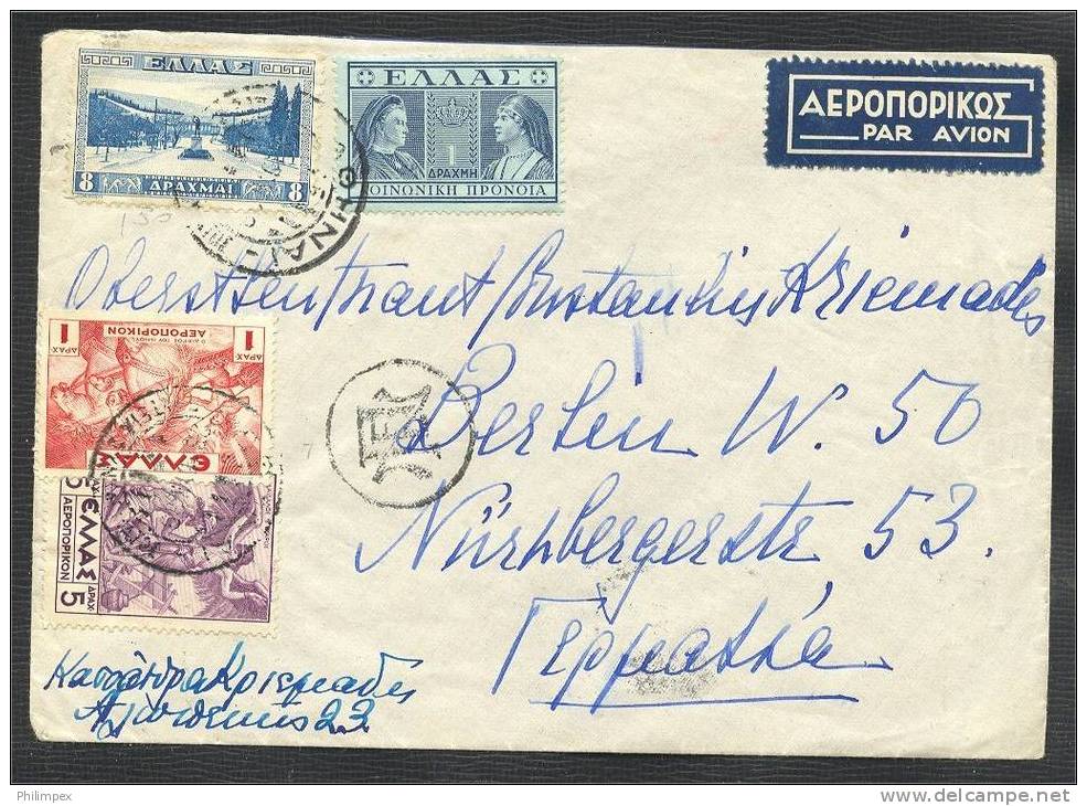 GREECE, AIRPOST COVER 1938 ATHENS - BERLIN 1938 F/VF - Covers & Documents