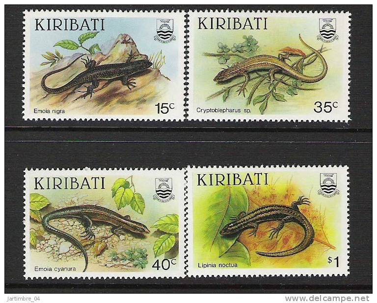 1987 KIRIBATI  172-75** Reptile, Lézards - Kiribati (1979-...)