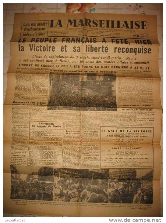 La MARSEILLAISE N°239 Capitulation Mardi 9 Mai 1945 - Recordatorios