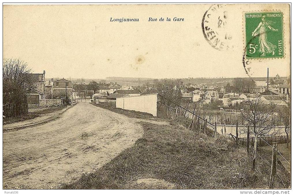 CP 91 LONGJUMEAU Rue De La Gare ( Route Usine Habitations ) - Longjumeau
