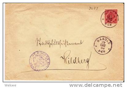 Wtb013/  W`ÜRTTEMBERG - Dienst-Ganzsache DU 7 I, Nagold (Wappen) - Enteros Postales