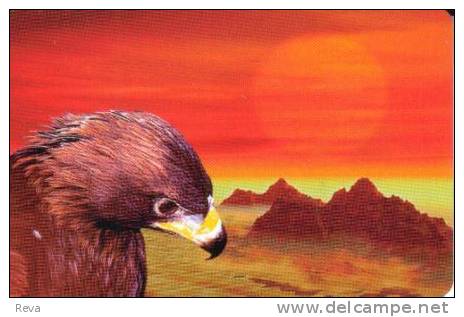 KAZAKHSTAN 25 U  EAGLE BIR BIRDS  AT SUNSET  SATELLITE PHONECARD BACK CHIP READ DESCRIPTION !! - Kasachstan