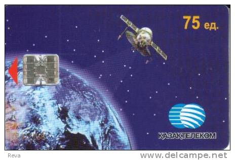 KAZAKHSTAN 75 U   SATELLITE  FRONT & SATELLITE PHONECARD BACK CHIP READ DESCRIPTION !! - Kasachstan