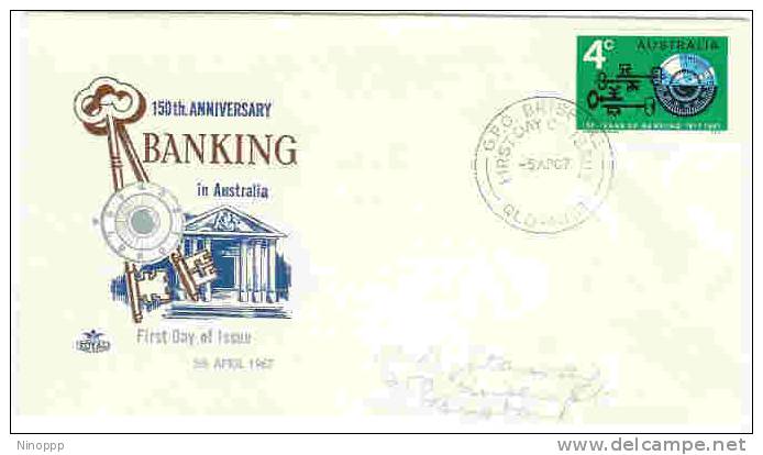 Australia 1967 150th Anniversary Banking Royal  FDC - Premiers Jours (FDC)