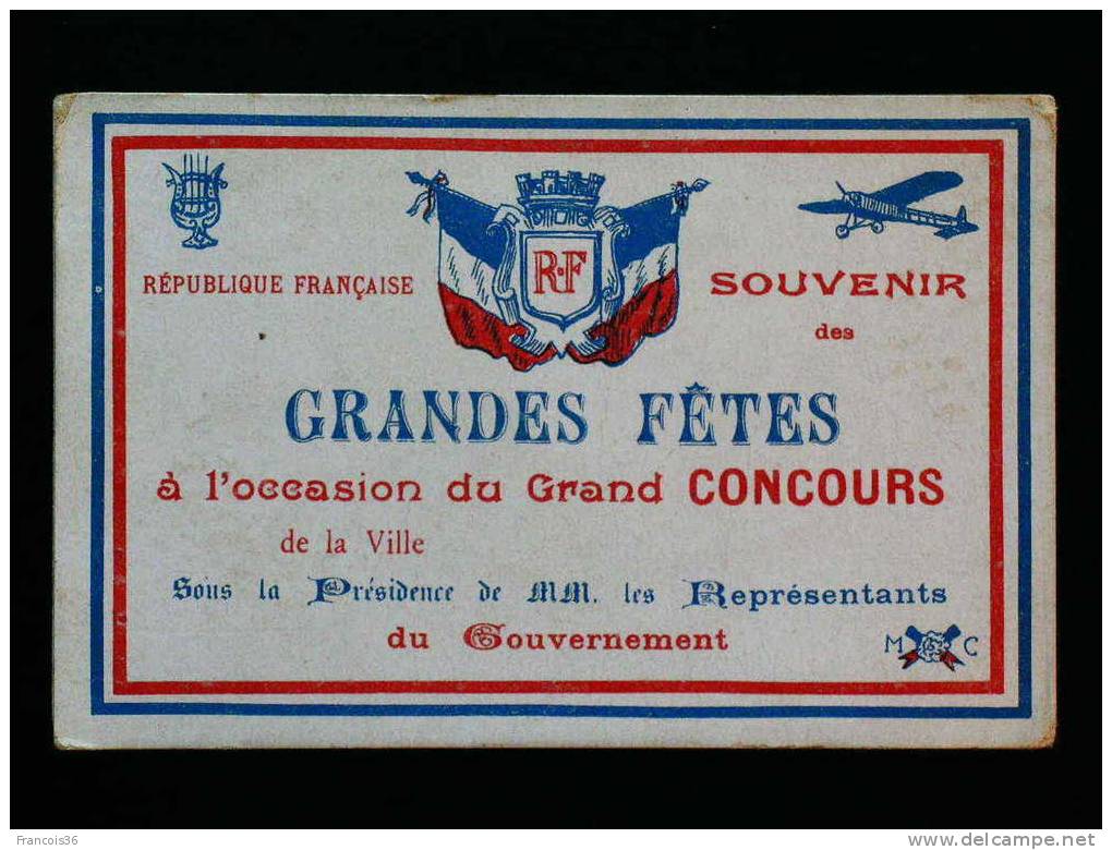 Souvenir Des Grandes Fêtes à L'occasion Du Grand Concours De La Ville - République Française - - Souvenir De...