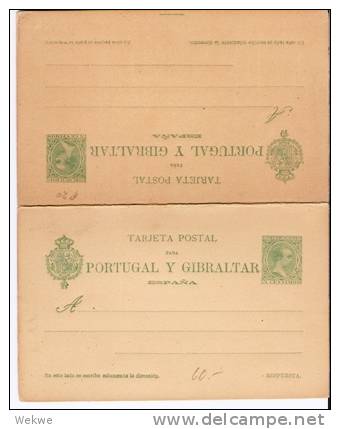 EE024 -/SPANIEN - /Ganzsache Mi. Nr.  P 20 (Doppelkarte) ** - 1850-1931