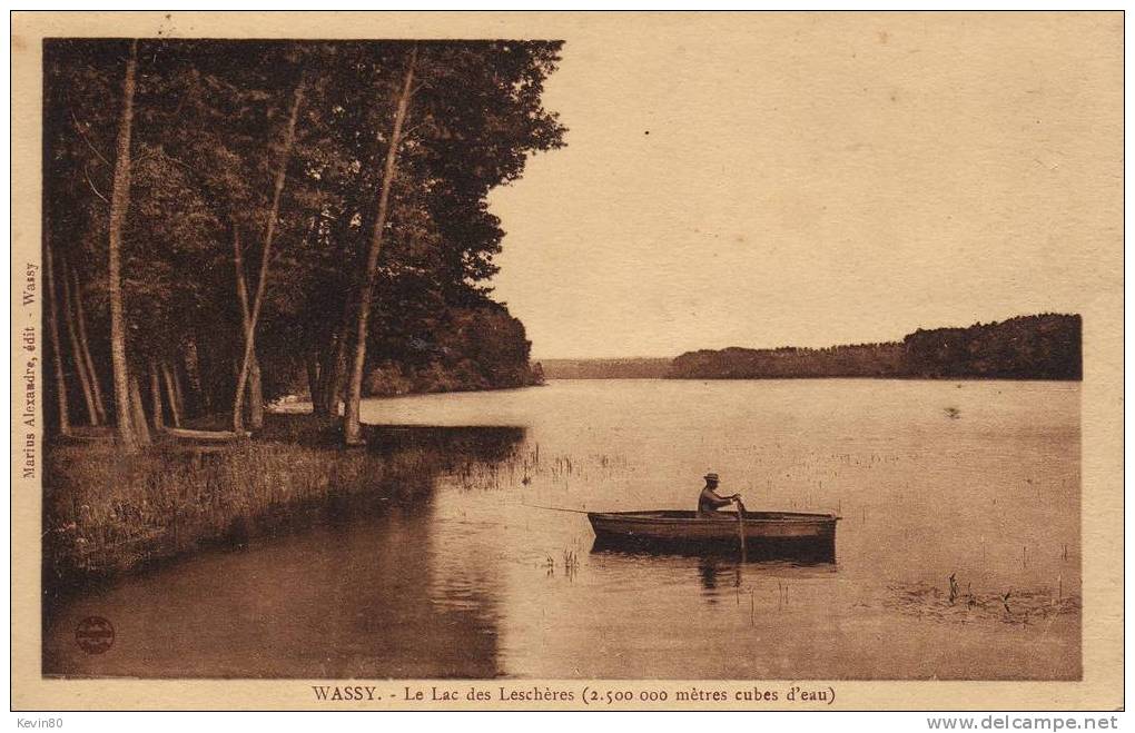 52 WASSY Le Lac Des Leschéres (2.500 000 Métres Cubes D'eau) Cpa Animée - Wassy