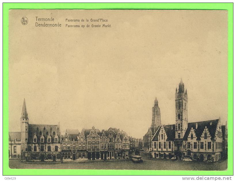 TERMONDE, BELGIQUE - PANORAMA DE LA GRAND´PLACE - ANIMÉE - CIRCULÉE EN 1948 - ÉDIT. VVE LEGAT - NELS - - Dendermonde