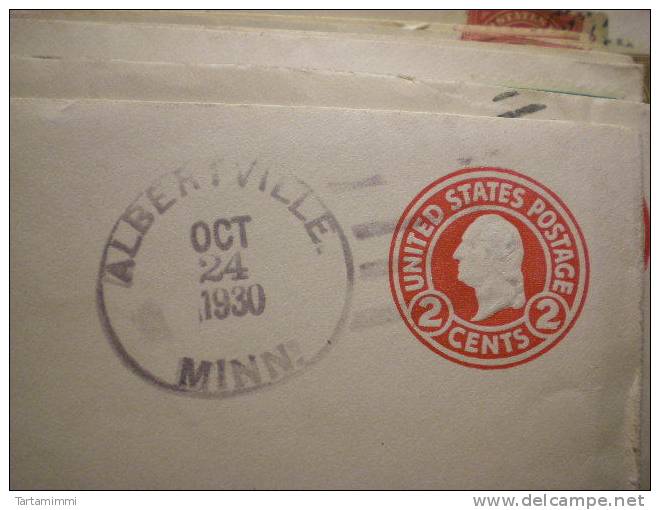 ALBERTVILLE - Minn 1930   - 2 Cent Envelope Postal History USA Minnesota - 1921-40