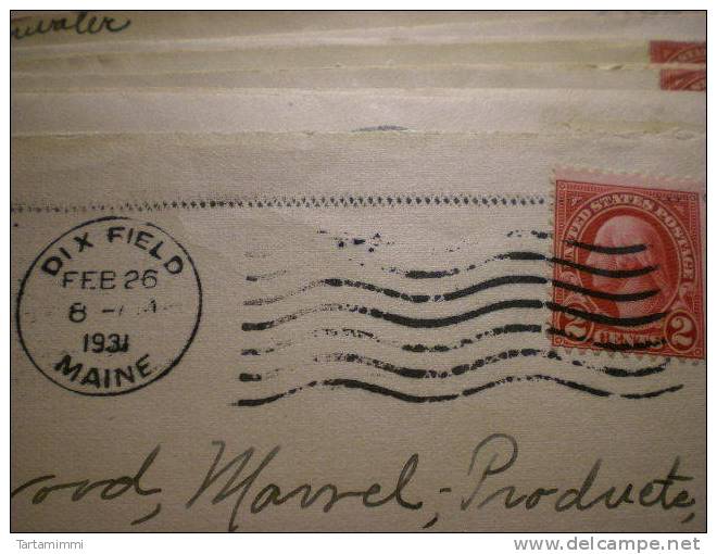 Dix Field (Dixfield) Maine 1931 - 2 Cent Envelope Meter Cancellation Old Cover Postal History To Hollywood - Storia Postale