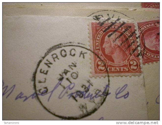 Clenrock - 1931 - 2 Cent Envelope Old Cover Postal History USA - Cartas & Documentos