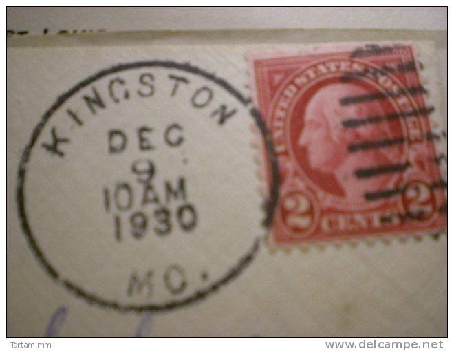 Kingston, Missouri - 1930 - 2 Cent Envelope Old Cover Postal History - Lettres & Documents