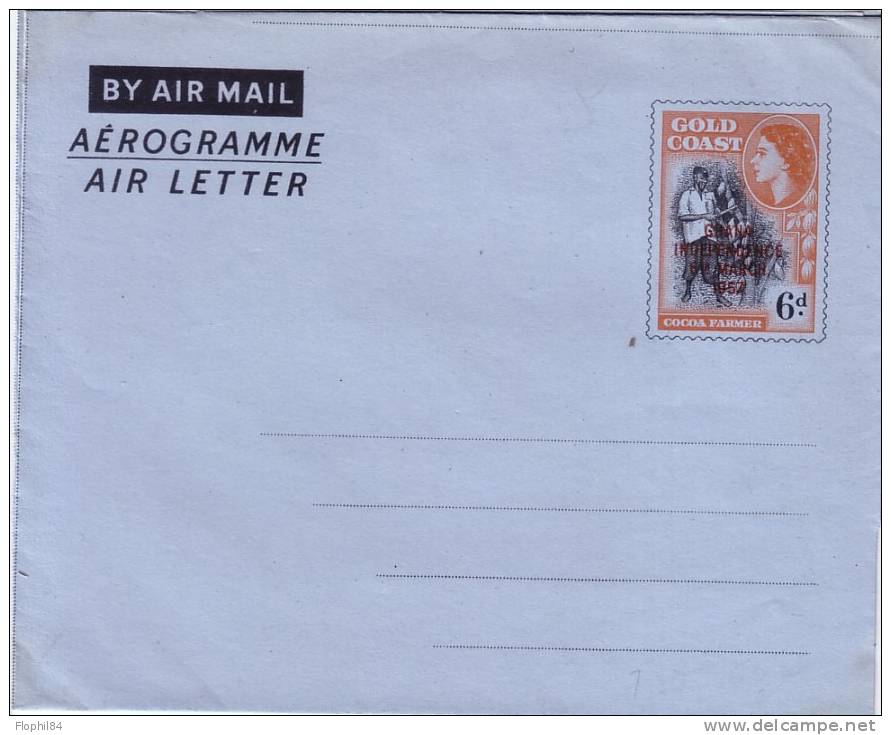 COTE DE L'OR-AEROGRAMME AVEC SURCHARGE NEUF - Ghana (1957-...)