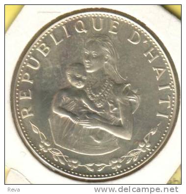 HAITI  50 GOURDES  EMBLEM FRONT WOMAN & CHILD BACK 1973 PROOF SILVER   READ DESCRIPTION CAREFULLY !!! - Haïti