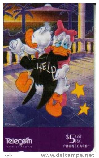 NEW ZEALAND $5  DISNEY DONALD PART 2  DONALD & DAISY DANCING  CARTOON  MINT GPT NZ-D-74 READ DESCRIPTION !! - New Zealand