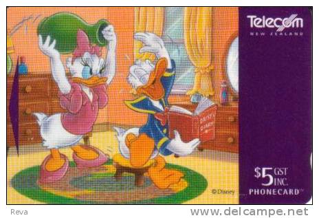 NEW ZEALAND $5  DISNEY DONALD PART 2  DONALD & DAISY LAUGHING  CARTOON  MINT GPT NZ-D-75 READ DESCRIPTION !! - Nuova Zelanda