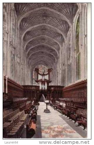 Old England Postcard - Carte Ancienne De Grande Bretagne - King College Chapel - Organ - Cambridge