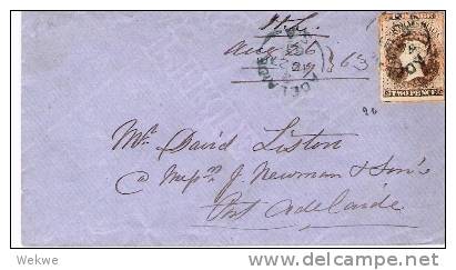 S-au010/  Brief, Adelaide Nach Port Adelaide 1863, Two Pence - Storia Postale