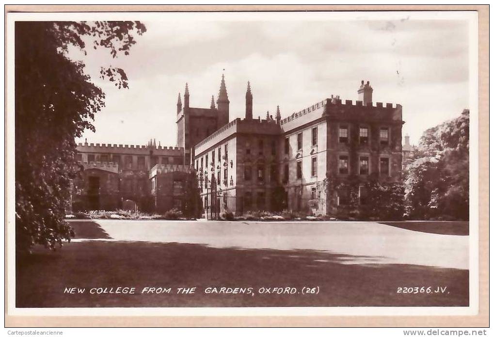 OXFORDSHIRE NEW COLLEGE OXFORD From The GARDENS / VALENTINE 'S REAL PHOTO 26 UK POST CARD /2369A - Oxford