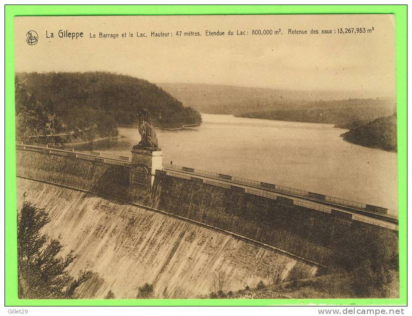 LIÈGE, BELGIQUE - LA GILEPPE - LE BARRAGE ET LE LAC - NELS - ÉDITION SCHYNS - - Gileppe (Barrage)