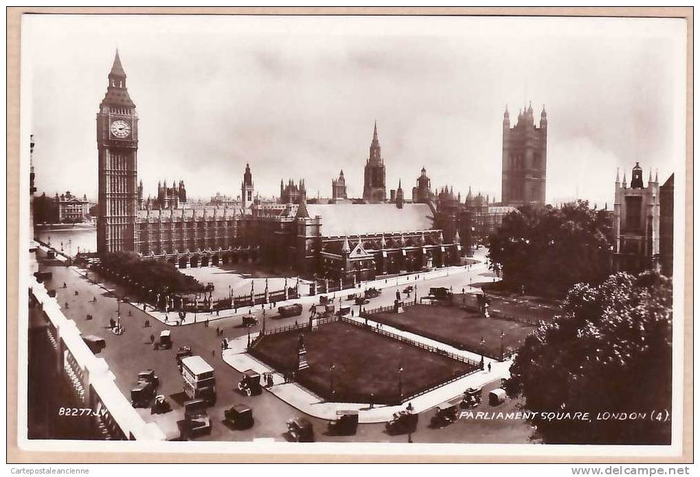 LONDON PARLIAMENT SQUARE LONDRES / VALENTINE 'S REAL PHOTOGRAPH 4 UK POST CARD 82777JV /2372A - Houses Of Parliament