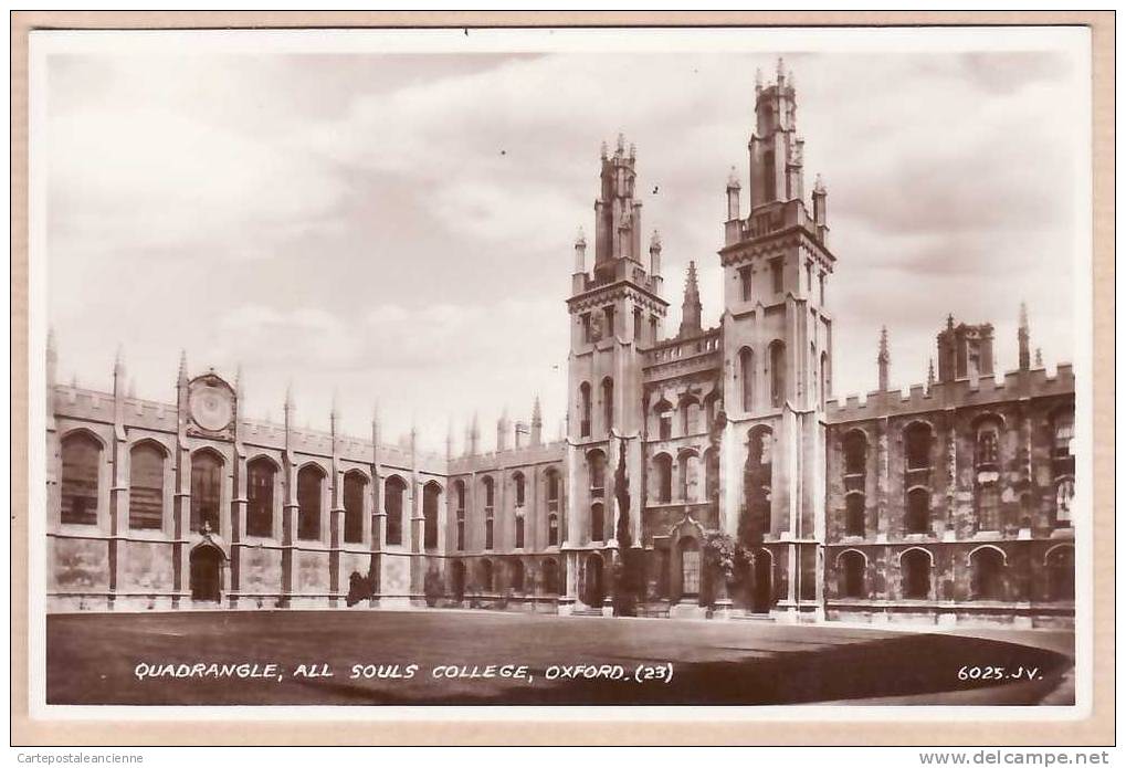 OXFORDSHIRE OXFORD QUADRANGLE ALL SOULS COLLEGE / VALENTINE 'S REAL PHOTOGRAPH 23 UK POST CARD 6025 JV /2378A - Oxford