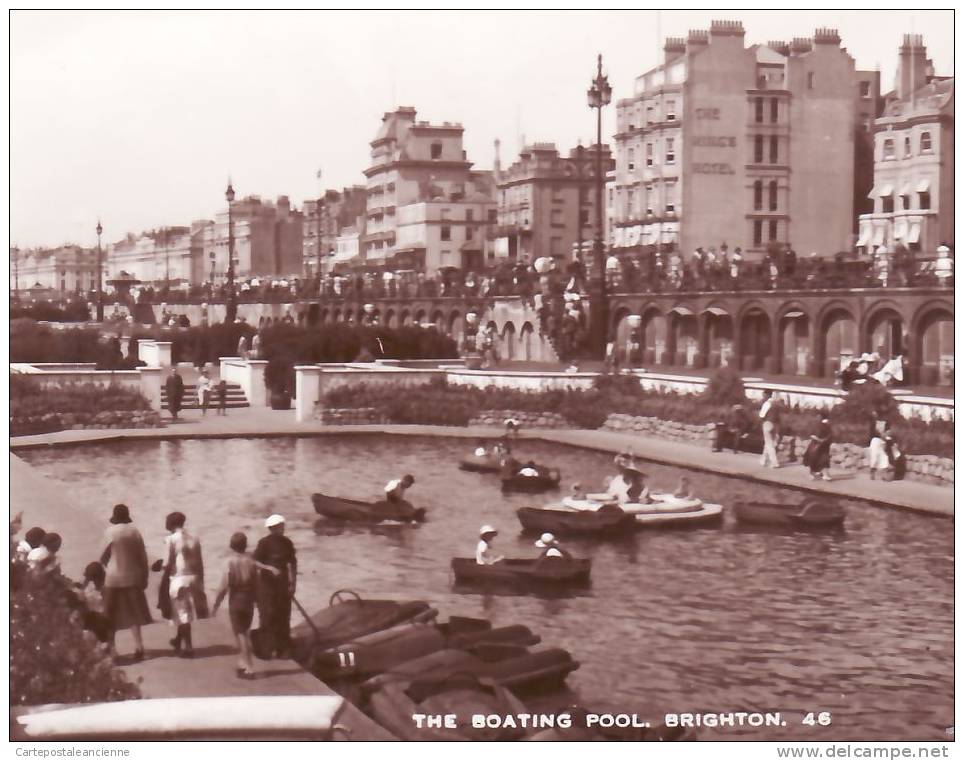 Peu Commun SUSSEX BOATING POOL Circa 1930 BRIGHTON / REAL PHOTOGRAPH 46 UK POST CARD /2384A - Brighton