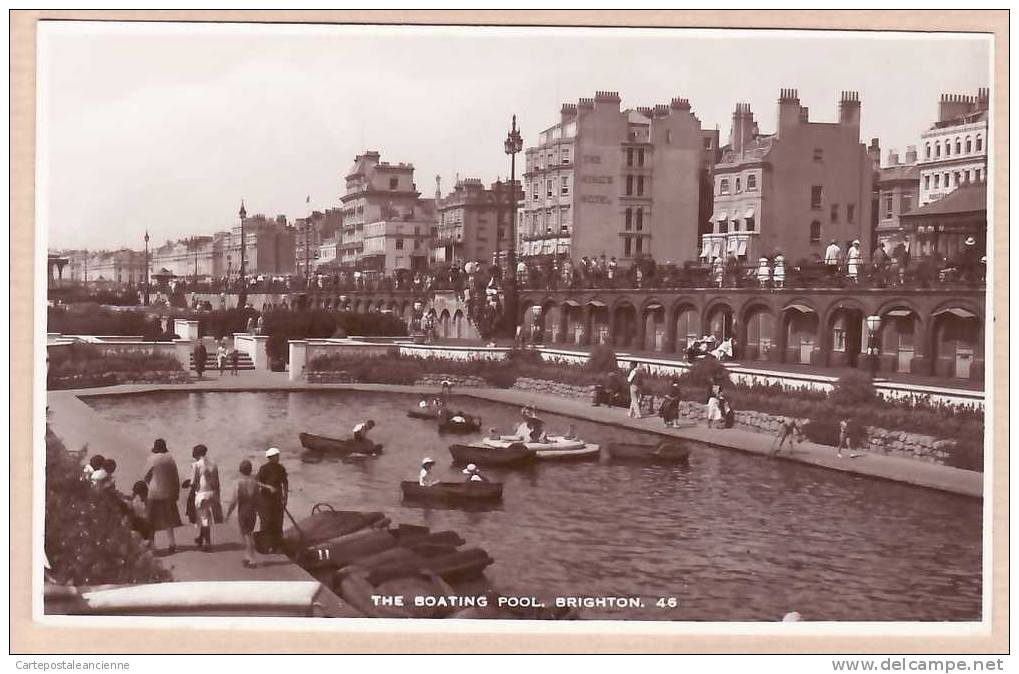 Peu Commun SUSSEX BOATING POOL Circa 1930 BRIGHTON / REAL PHOTOGRAPH 46 UK POST CARD /2384A - Brighton