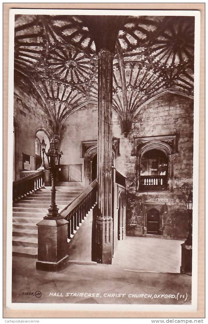 OXFORDSHIRE HALL STAIR CHRIST CHURCH OXFORD / VALENTINE 'S REAL PHOTOGRAPH 11 UK POST CARD 21559 JV /2388A - Oxford