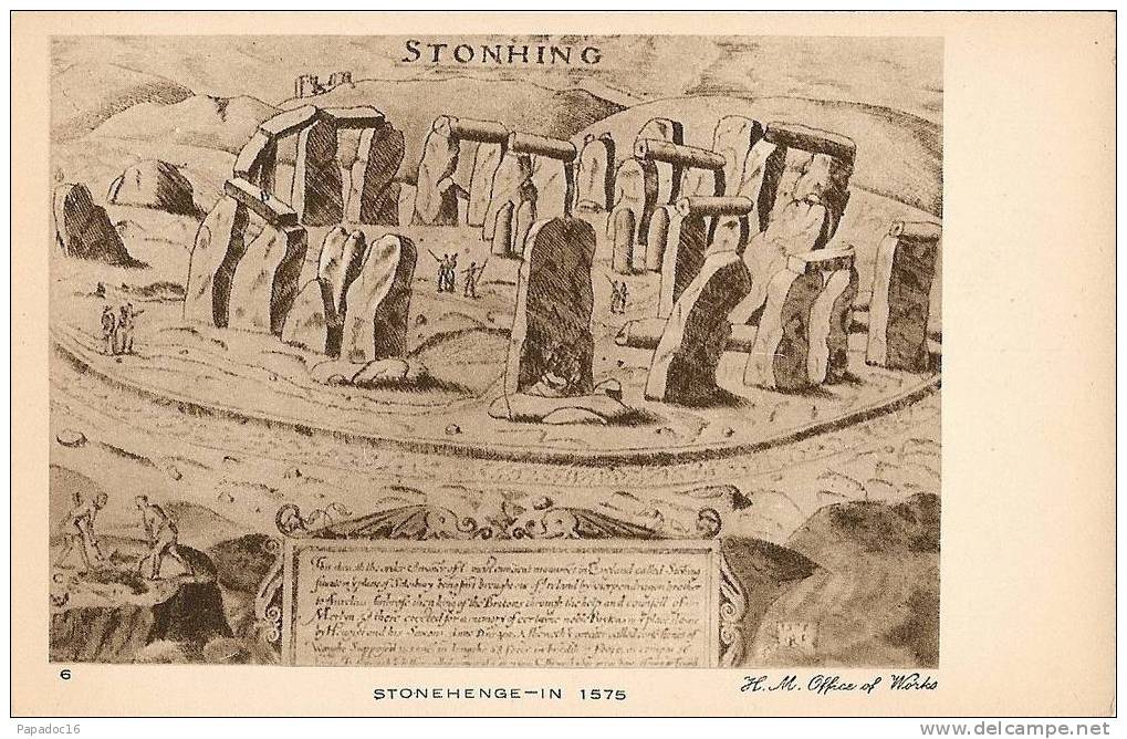 GB - Wil - Stonehenge In 1575 [engraving / Gravure]- H. M. Office Of Works N° 6 (not Circulated / Non Circulée) - Stonehenge