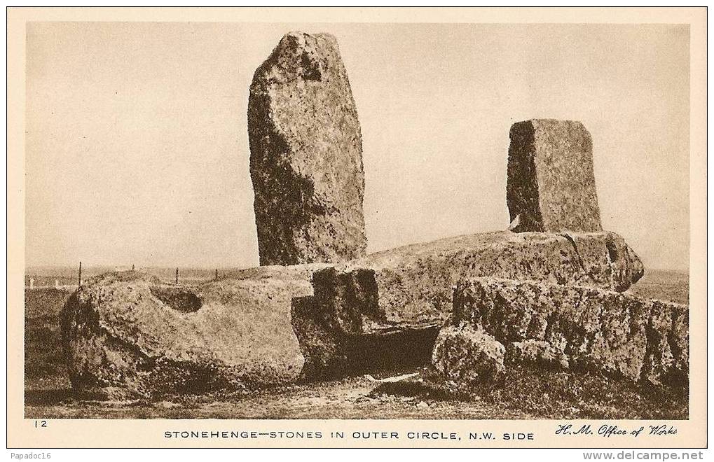 GB - Wil - Stonehenge - Stones In Outer Circle, N. W. Side - H. M. Office Of Works N° 12 (not Circulated / Non Circulée) - Stonehenge