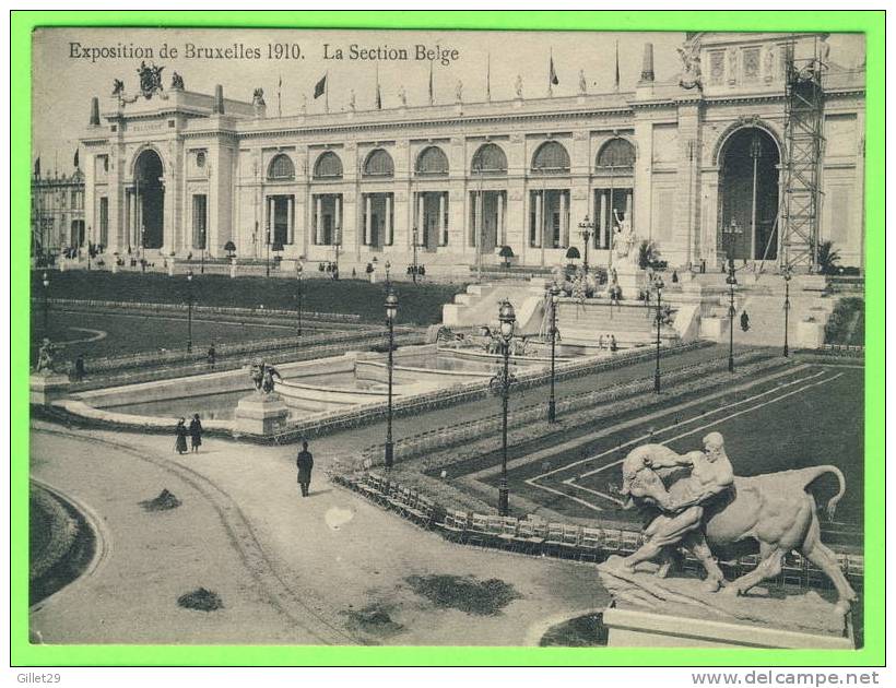 BRUXELLES - EXPOSITION 1910 - LA SECTION BELGE - ANIMÉE - GRANDS MAGASINS DE LA BOURSE ÉDITEURS - - Expositions Universelles