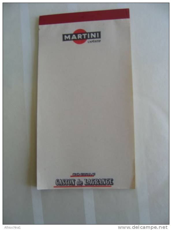 CARNET VIERGE AVEC MARQUE PUBLICITAIRE BOISSON Alcoolisée APPERITIF  MARTINI / NEUF - Alcohols