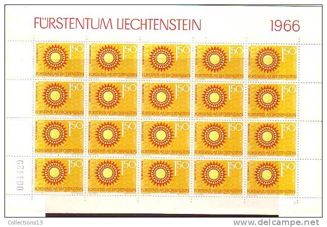 LIECHTENSTEIN - 408/411** En Feuille De 20 Cote 50 Euros Depart A 10% - Unused Stamps