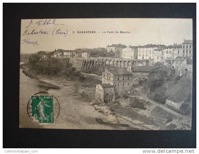 Vintage CA 1900 Postcard AK France Rabastens Le Pont Du Moulin - Rabastens