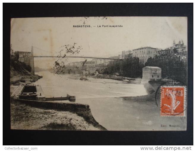 Vintage CA 1900 Postcard AK France Rabastens Le Pont Suspendu Bridge - Rabastens