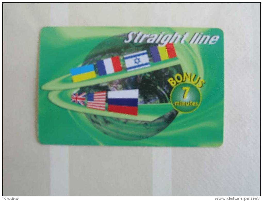 TELECARTES TELEPHONIQUE STRAIGHT LINE  INTERNATIONAL / ISRAEL  /BONUS 7 MINUTES - Israele