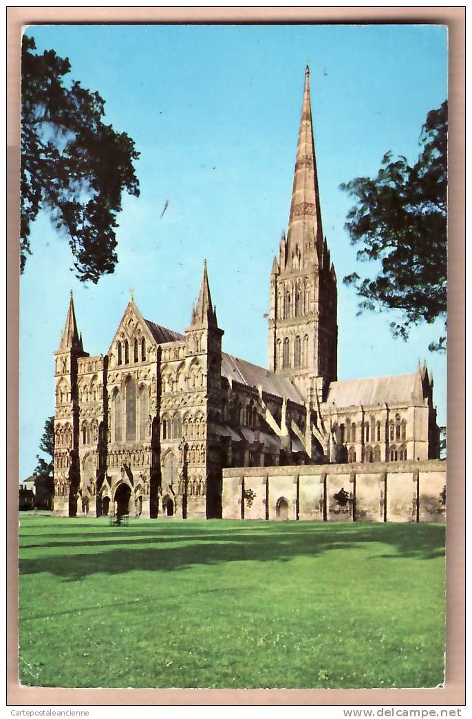 WILTSHIRE 12.07.1971 SALISBURY CATHEDRAL / COTMAN COLOR SERIES UK POSTCARD /2397A - Salisbury