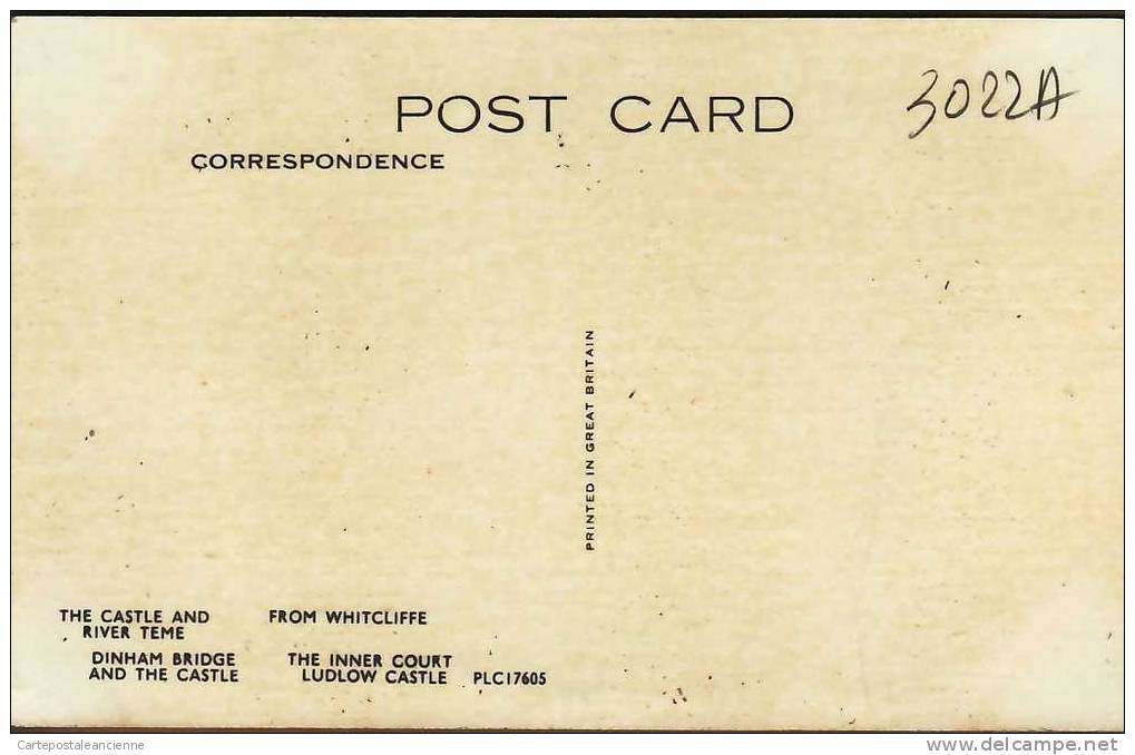 SHROPSHIRE LUDLOW DINHAM BRIDGE CASTEL RIVER TIME WHITCLIFFE INNER COURT MULTIVIEWS Circa 1970 POST CARD /3022AB - Shropshire