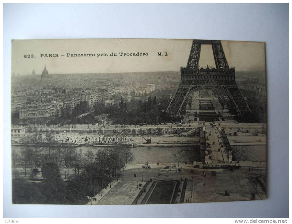 PARIS - Panorama Pris Du Trocadéro  Voirs Scans !!! - Autres & Non Classés