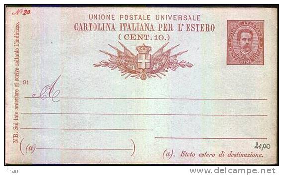 CARTOLINA POSTALE DEL 1891 - Entiers Postaux