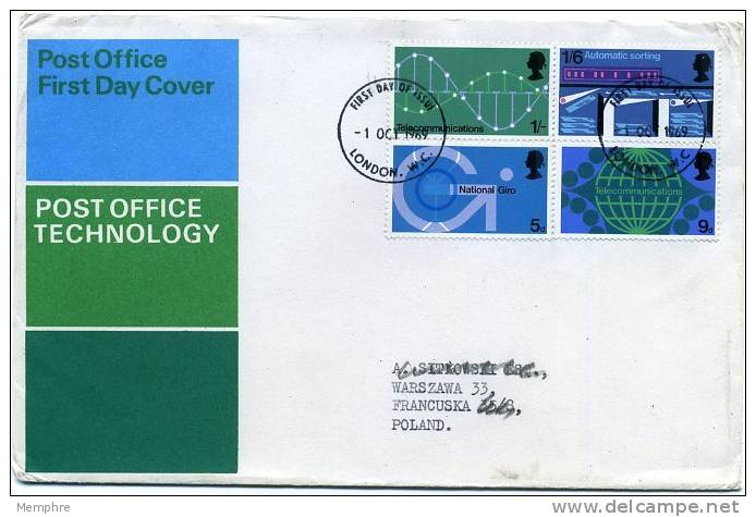1969 Post Office Technology  SG 808-811 - 1952-1971 Em. Prédécimales