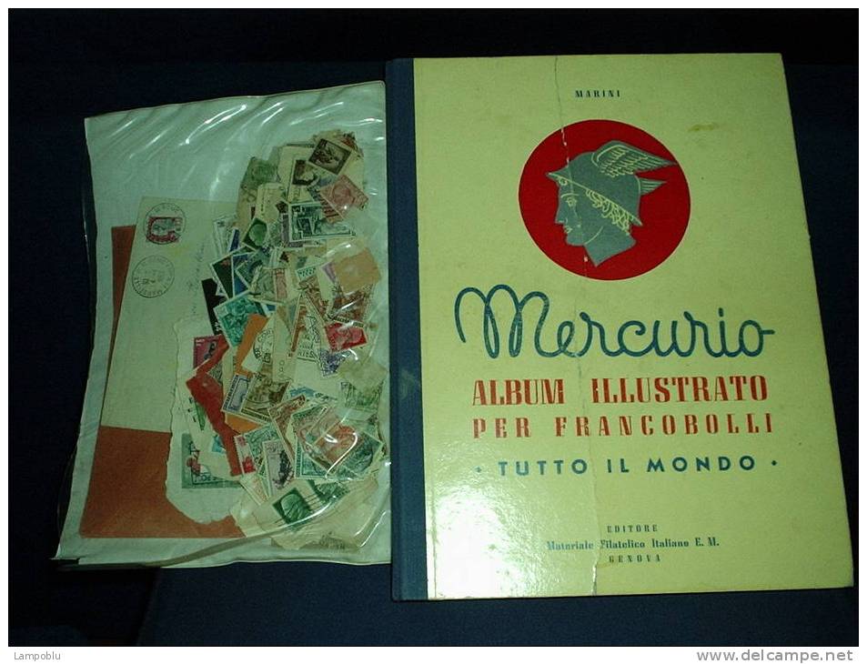 Storico Raccoglitore Marini "Mercurio" A Fogli Mobili - III Edizione - Anni '50 - Con Francobolli - Collections (with Albums)