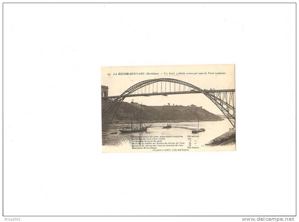 La Roche-Bernard. Un Brick Goelette Remorqué Sous Le Pont Suspendu. - La Roche-Bernard