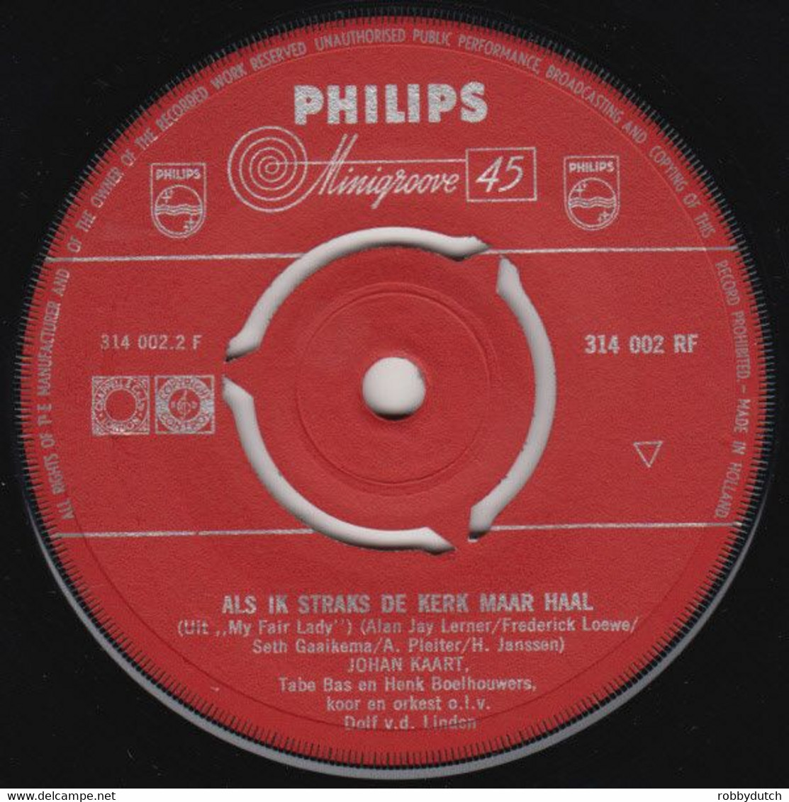 * 7" * JOHAN KAART - AS 'T EFFE KAN...JA DAN (uit My Fair Lady) Holland 1961 Ex-!!! - Musicals